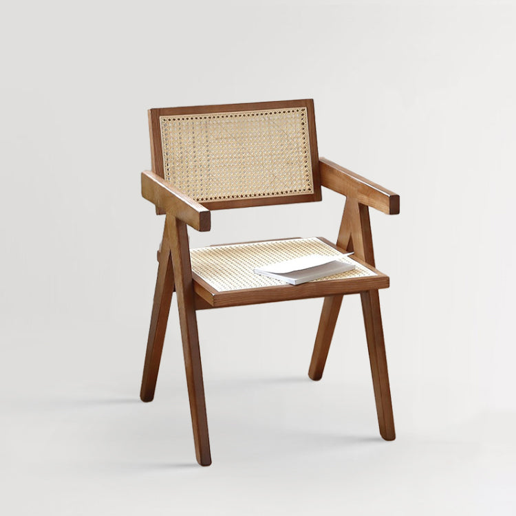 Traditional Style Chairs Dining Kitchen Arm Chairs with Wooden Legs