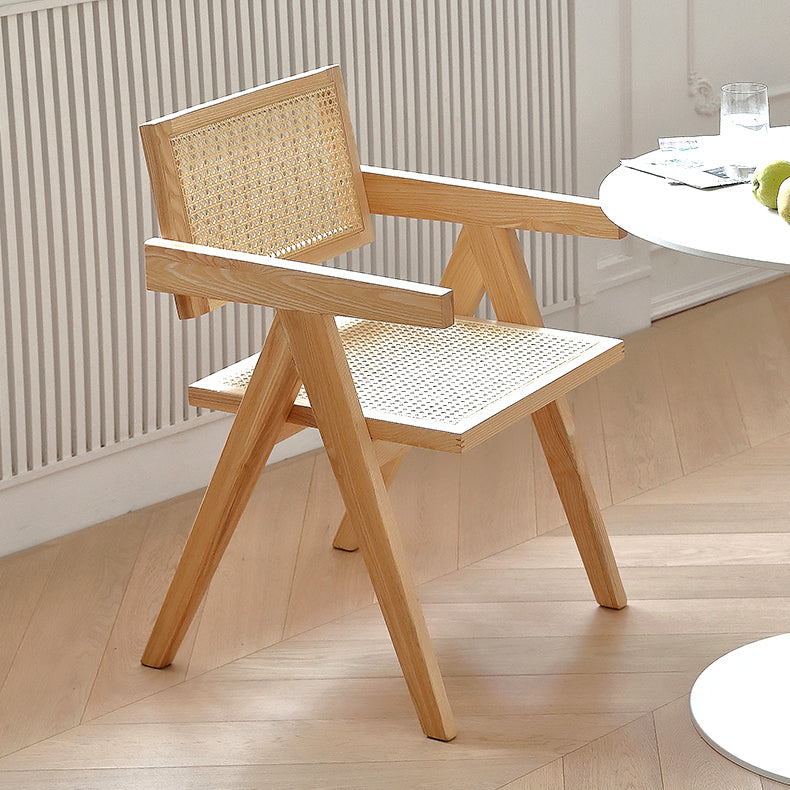 Traditional Style Chairs Dining Kitchen Arm Chairs with Wooden Legs