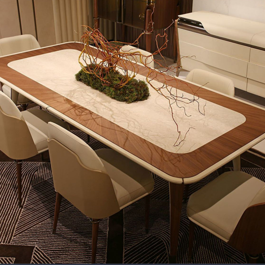 Solid Back Chair Scandinavian Design Armless Leather Dining Chair