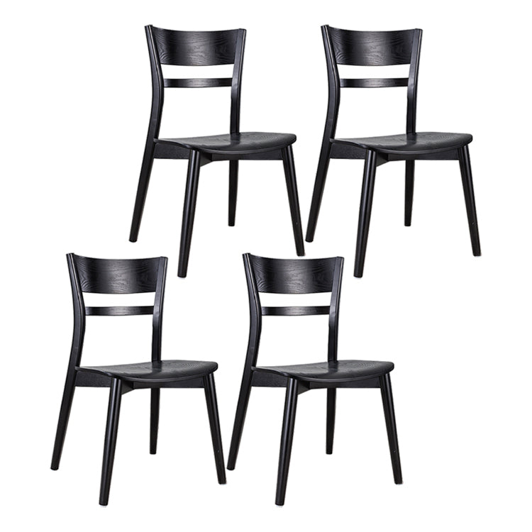 Industrial Home Open Back Chair Matte Finish Wood Dining Chair