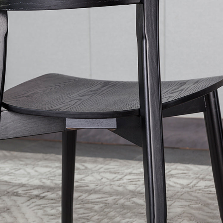 Industrial Home Open Back Chair Matte Finish Wood Dining Chair