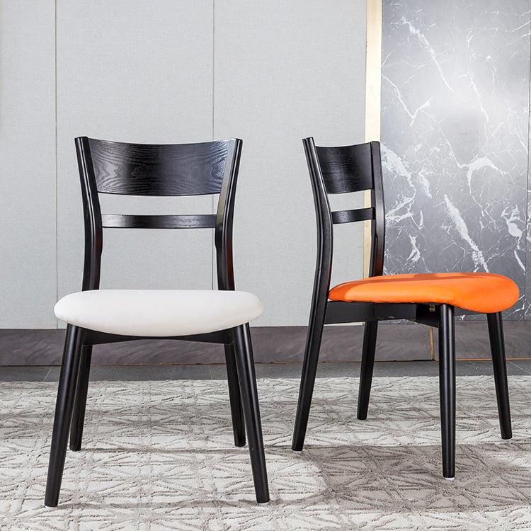 Industrial Home Open Back Chair Matte Finish Wood Dining Chair