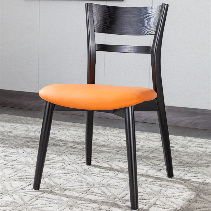 Industrial Home Open Back Chair Matte Finish Wood Dining Chair