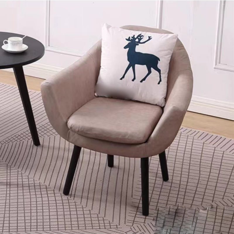 27.56" Wide Faux Leather Pillow Back Flared Arms Arm Sponge 4 Legs Chair