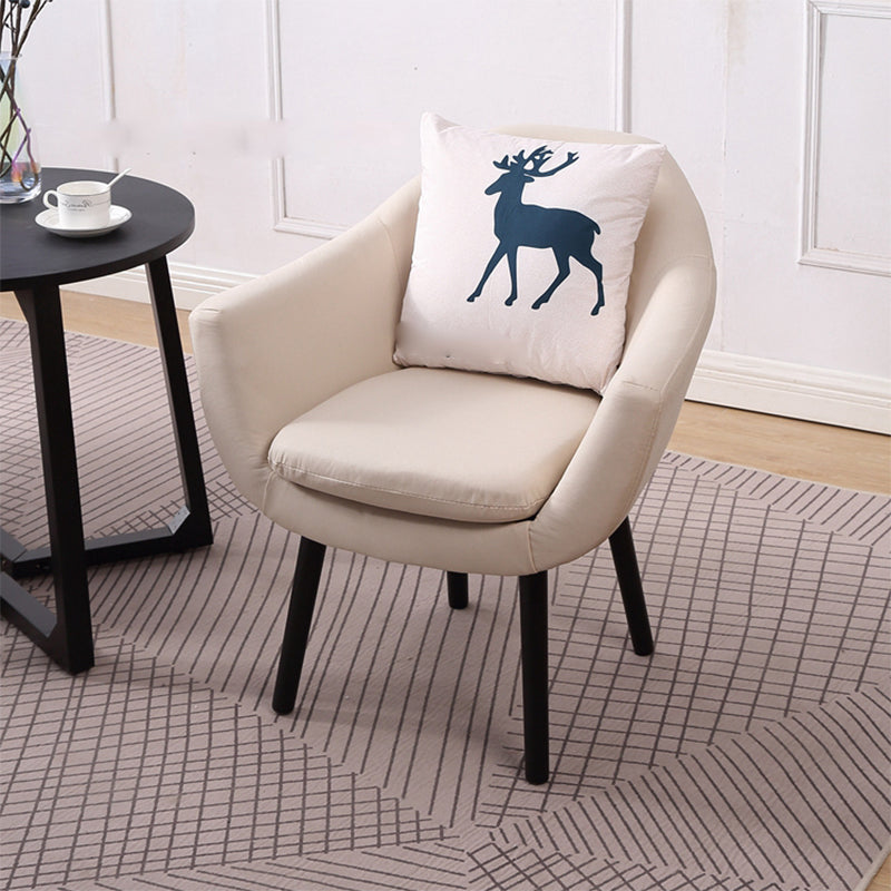 27.56" Wide Faux Leather Pillow Back Flared Arms Arm Sponge 4 Legs Chair