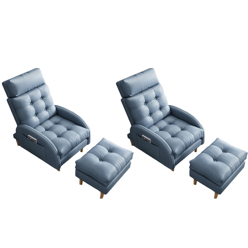 Contemporary Faux Leather Arms Included with Ottoman Lounge Accent Chair