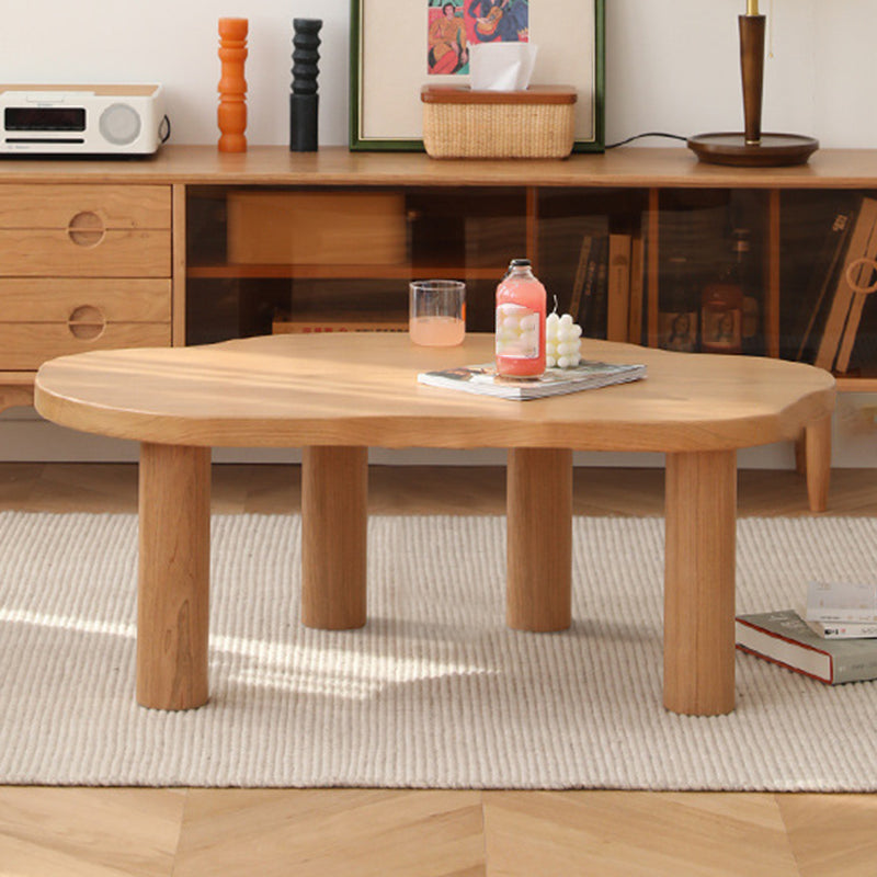 27.56 inch Wide Scandinavian Style Coffee Cocktail Table Solid Wood Coffee Table