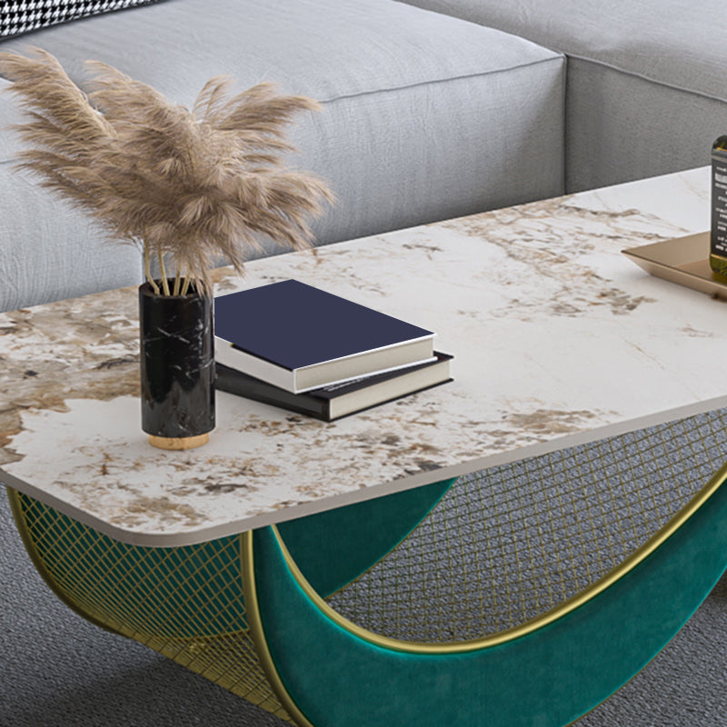 Glam Slate Coffee Table Rectangular Coffee Table for Bedroom and Living Room