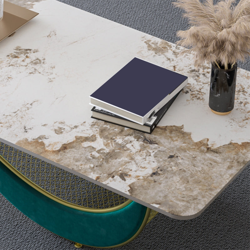 Glam Slate Coffee Table Rectangular Coffee Table for Bedroom and Living Room