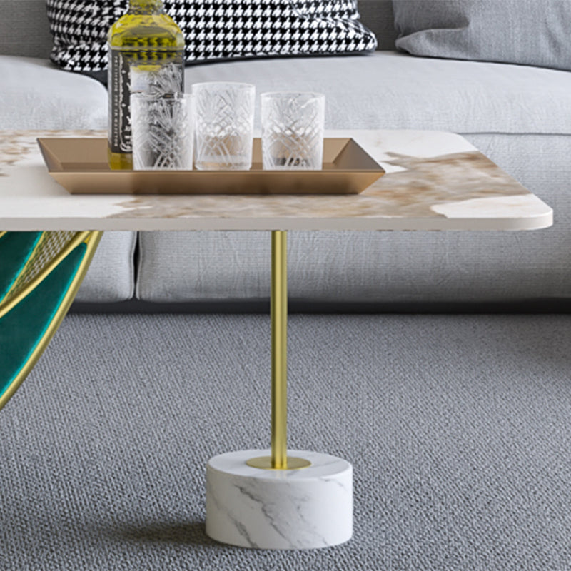 Glam Slate Coffee Table Rectangular Coffee Table for Bedroom and Living Room