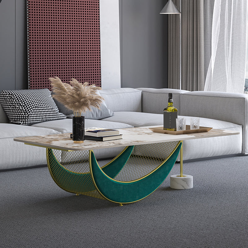 Glam Slate Coffee Table Rectangular Coffee Table for Bedroom and Living Room