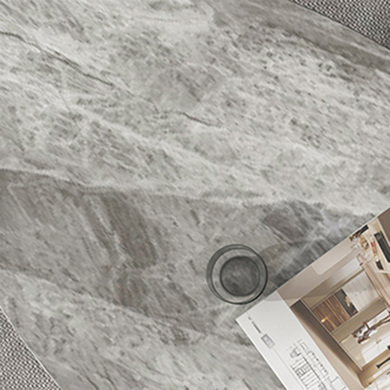 Glam Slate Coffee Cocktail Table Abstract Oval Coffee Table for Living Room