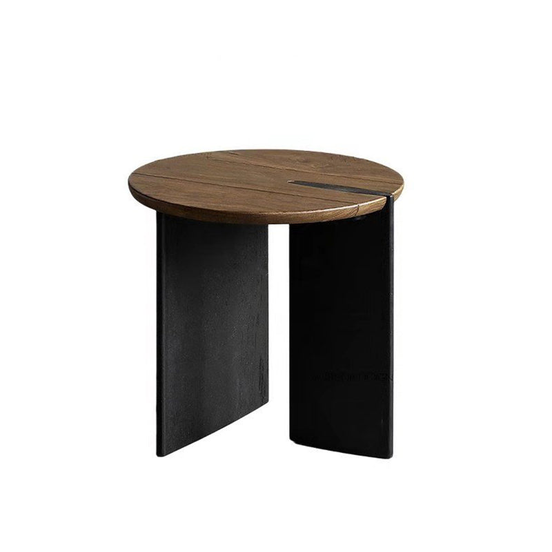Contemporary Style Coffee Table Solid Wood Round Cocktail Table