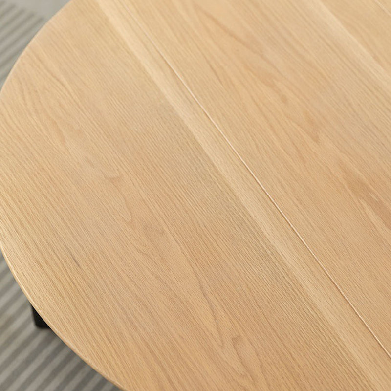Contemporary Style Coffee Table Solid Wood Round Cocktail Table