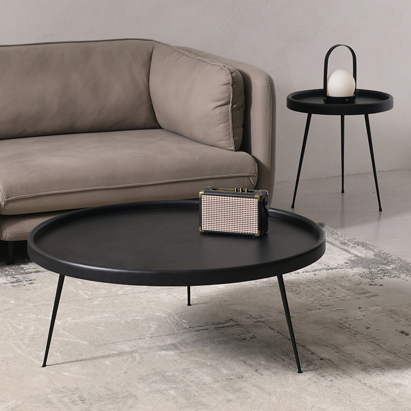 Scandinavian 3 Legs Coffee Table Round Wooden Coffee Table for Living Room