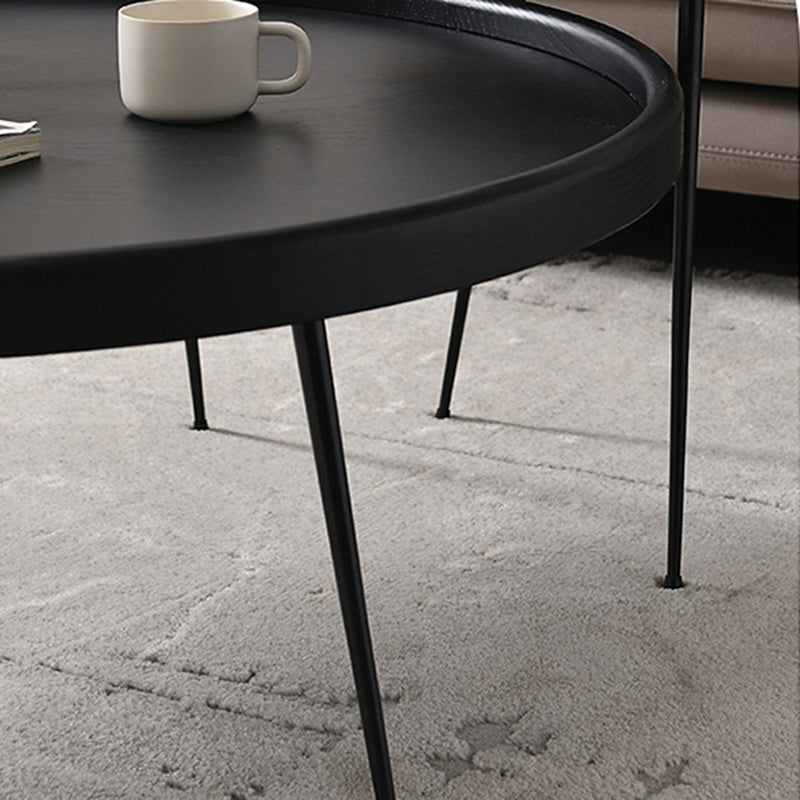 Scandinavian 3 Legs Coffee Table Round Wooden Coffee Table for Living Room