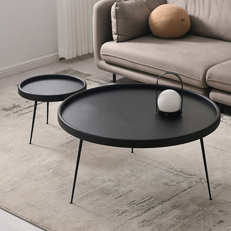 Scandinavian 3 Legs Coffee Table Round Wooden Coffee Table for Living Room