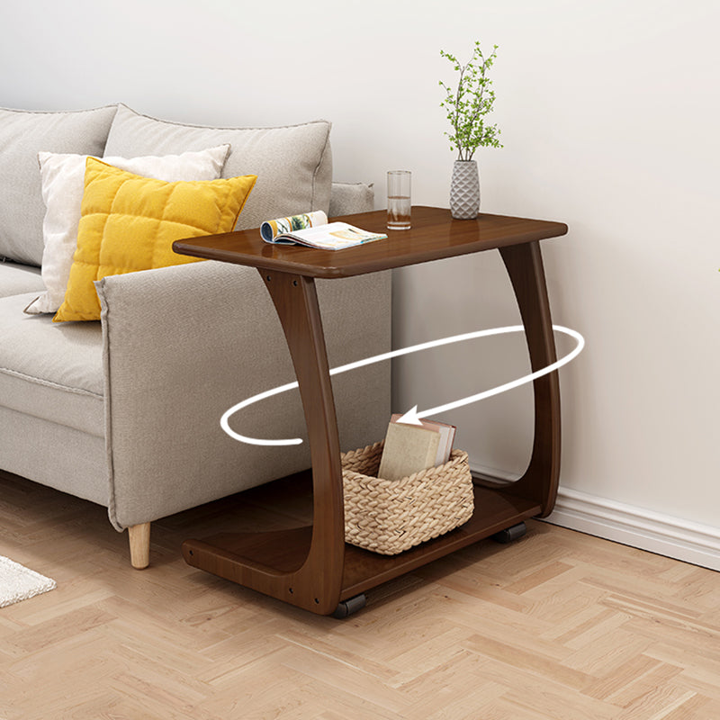 25.59" Tall Contemporary Style Coffee Cocktail Table Solid Wood Coffee Table