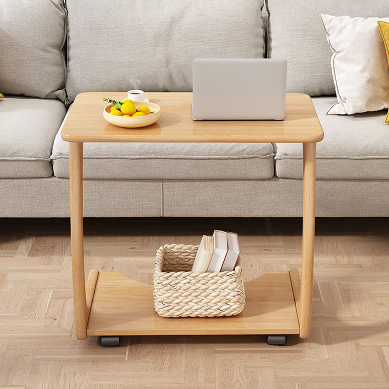 25.59" Tall Contemporary Style Coffee Cocktail Table Solid Wood Coffee Table