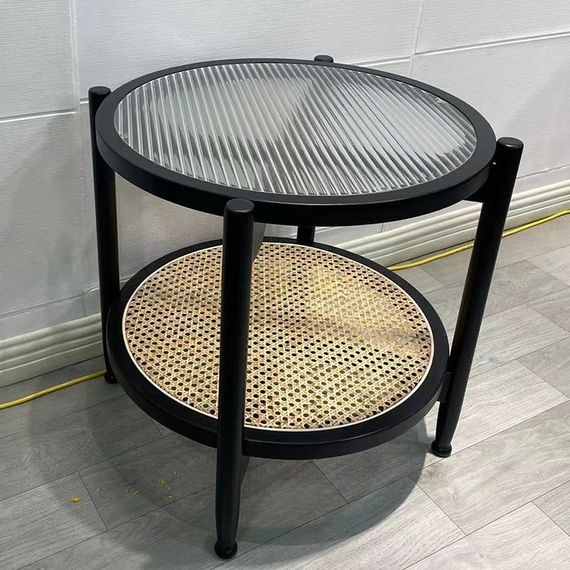 21.65" Tall Scandinavian Style Coffee Cocktail Table Wooden Round Coffee Table