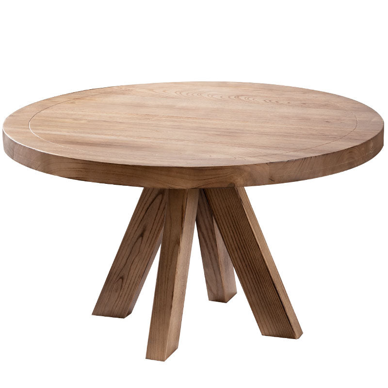 Scandinavian 4 Legs Coffee Table Round Wooden Coffee Table Set for Living Room