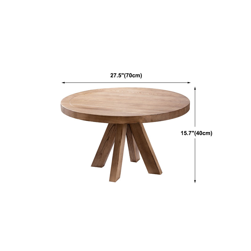 Scandinavian 4 Legs Coffee Table Round Wooden Coffee Table Set for Living Room