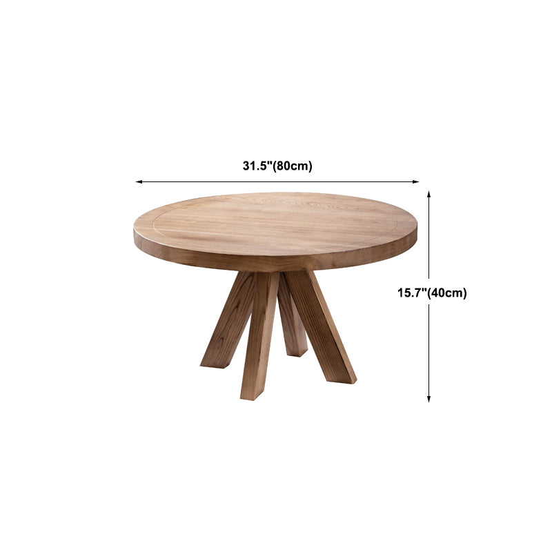 Scandinavian 4 Legs Coffee Table Round Wooden Coffee Table Set for Living Room