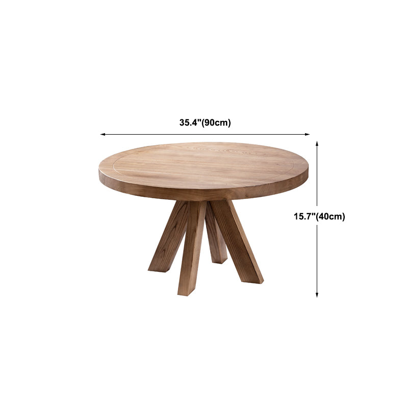 Scandinavian 4 Legs Coffee Table Round Wooden Coffee Table Set for Living Room