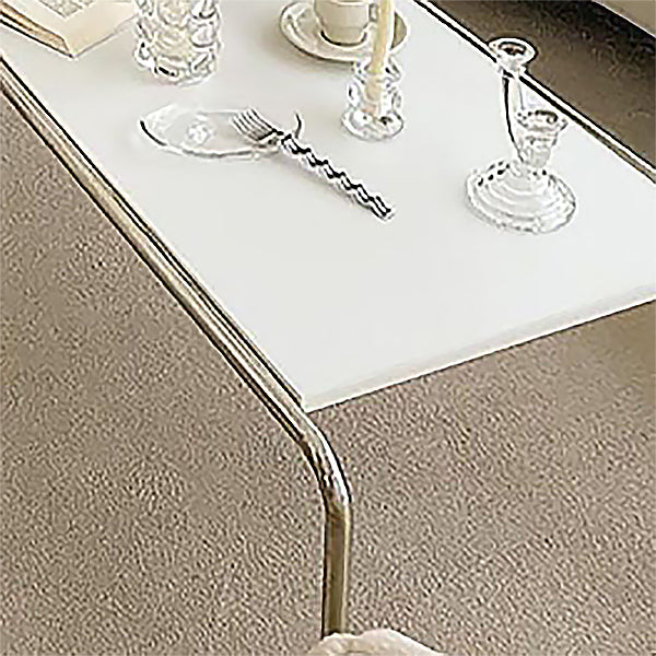 Modern Sled Wooden Coffee Table Rectangular Top Shape Cocktail Table