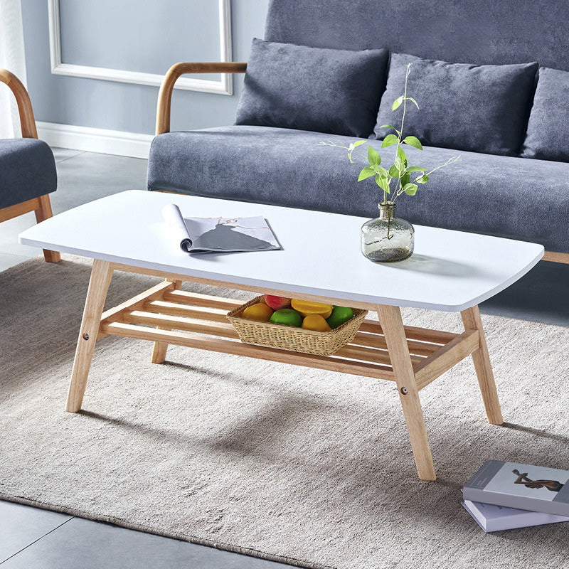 4 Legs 1 Coffee Table Modern Rectangular Solid Wood Coffee Table