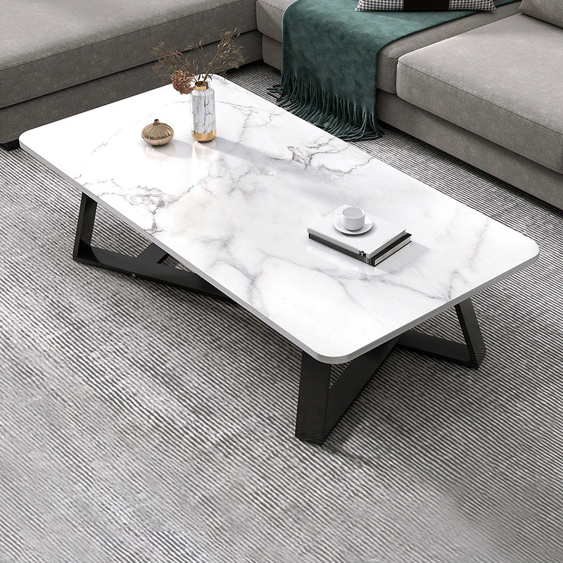 Solid Wood Coffee Table Modern Minimalist Cross Legs Coffee Table