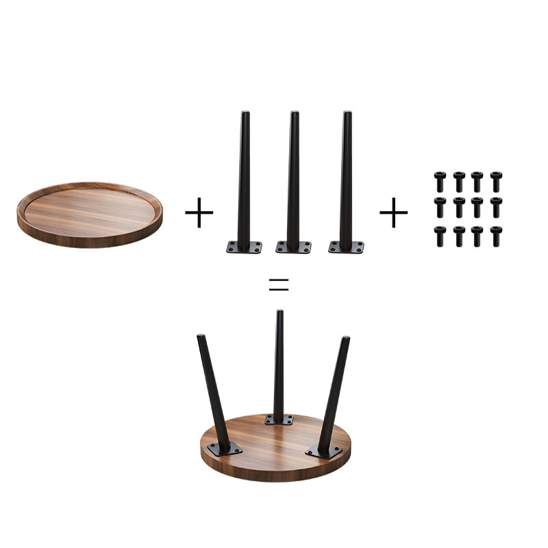 Round 3 Legs Modern End Table Solid Wood Minimalist Side End Table
