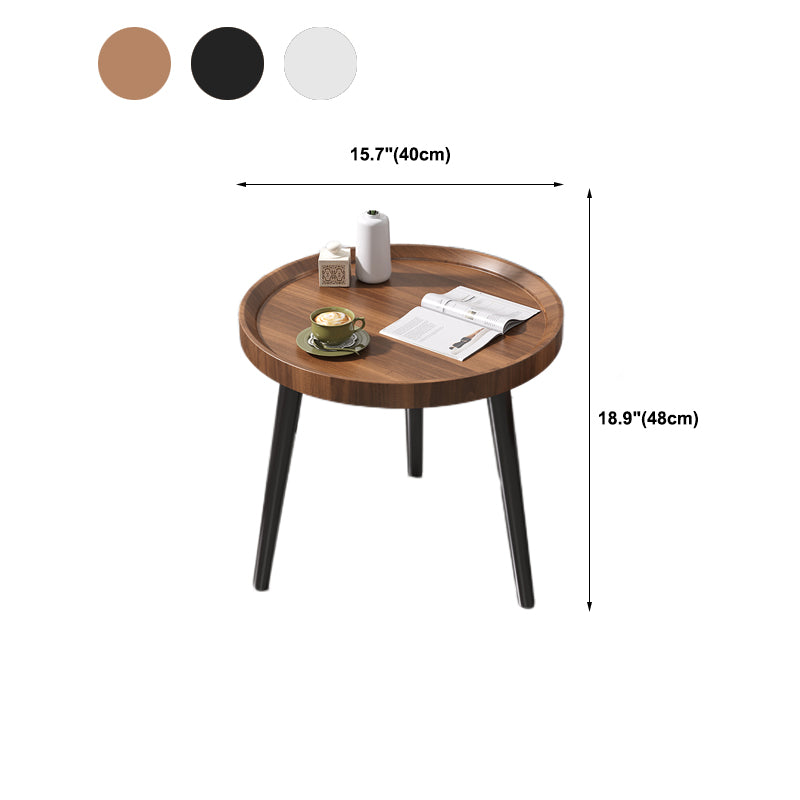 Round 3 Legs Modern End Table Solid Wood Minimalist Side End Table