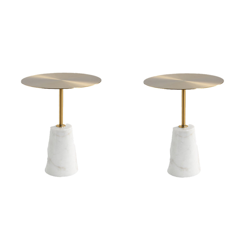 Modern Pedestal Side Table Round Metal Sofa End Table for Living Room