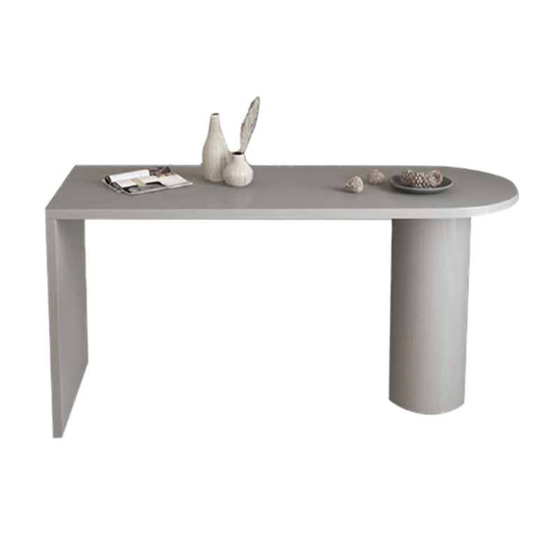 Matte Finish Wood Top Bar Table with Double Pedestal Modern Pub Table for Small Places