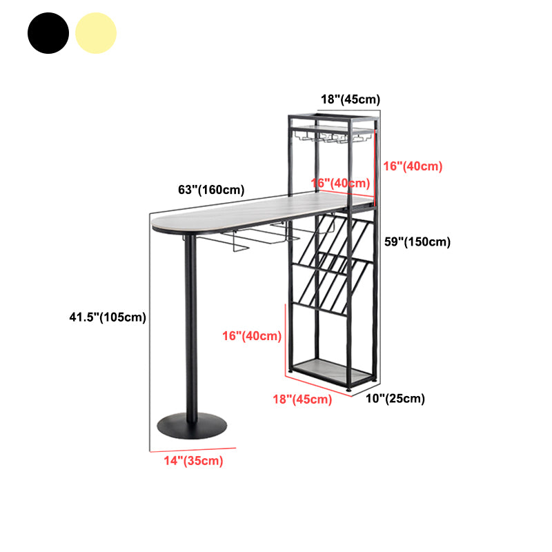 Sintered Stone Top Irregular Shape Bar Table Luxurious Bar Table with Double Pedestal