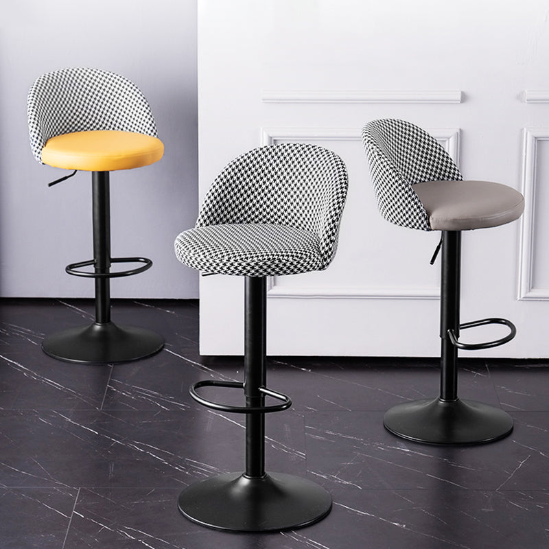 Modern Adjustable Height Stool Matte Finish Upholstered Bar Stools