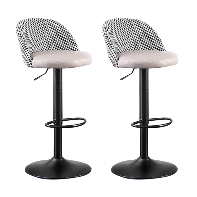 Modern Adjustable Height Stool Matte Finish Upholstered Bar Stools