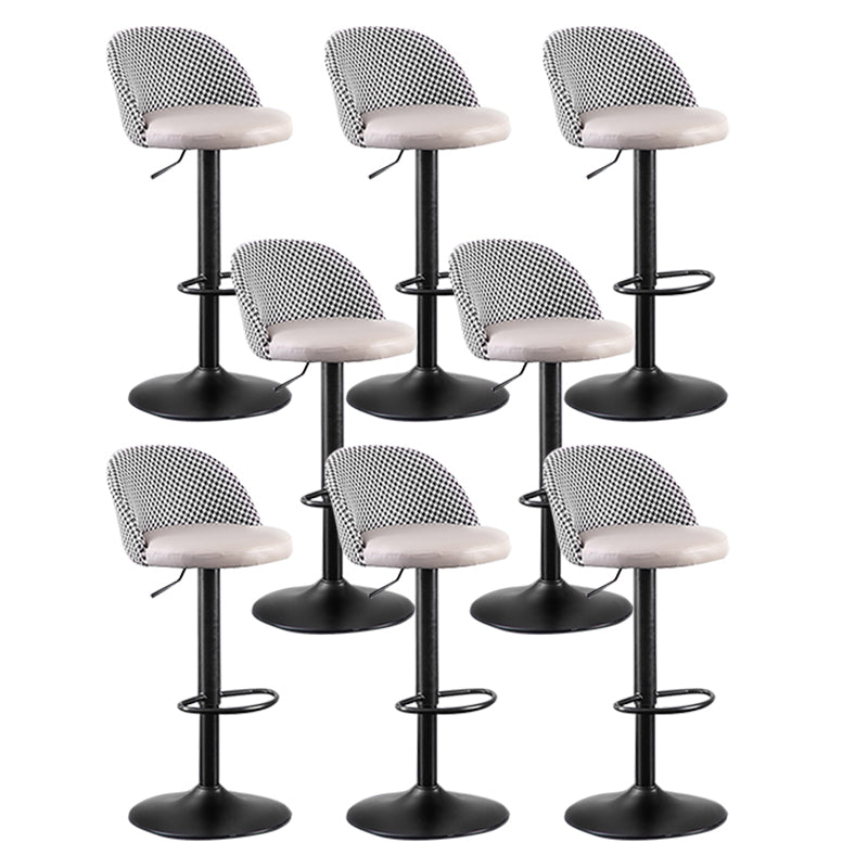 Modern Adjustable Height Stool Matte Finish Upholstered Bar Stools