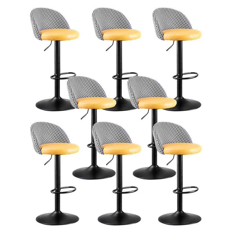 Modern Adjustable Height Stool Matte Finish Upholstered Bar Stools