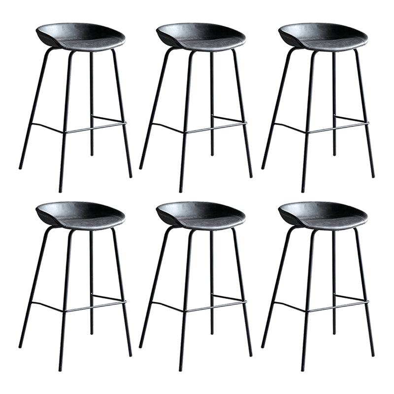 Faux Leather Armless Counter Stool Industrial Bristol Bucket Bar Chair