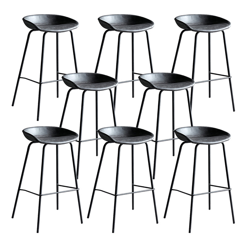 Faux Leather Armless Counter Stool Industrial Bristol Bucket Bar Chair