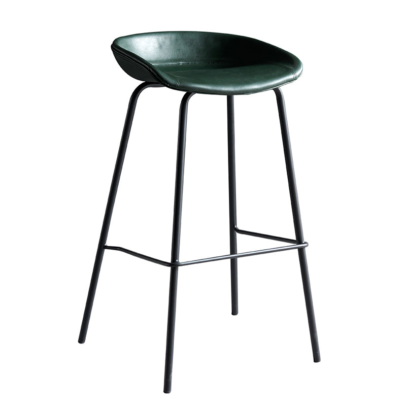 Faux Leather Armless Counter Stool Industrial Bristol Bucket Bar Chair