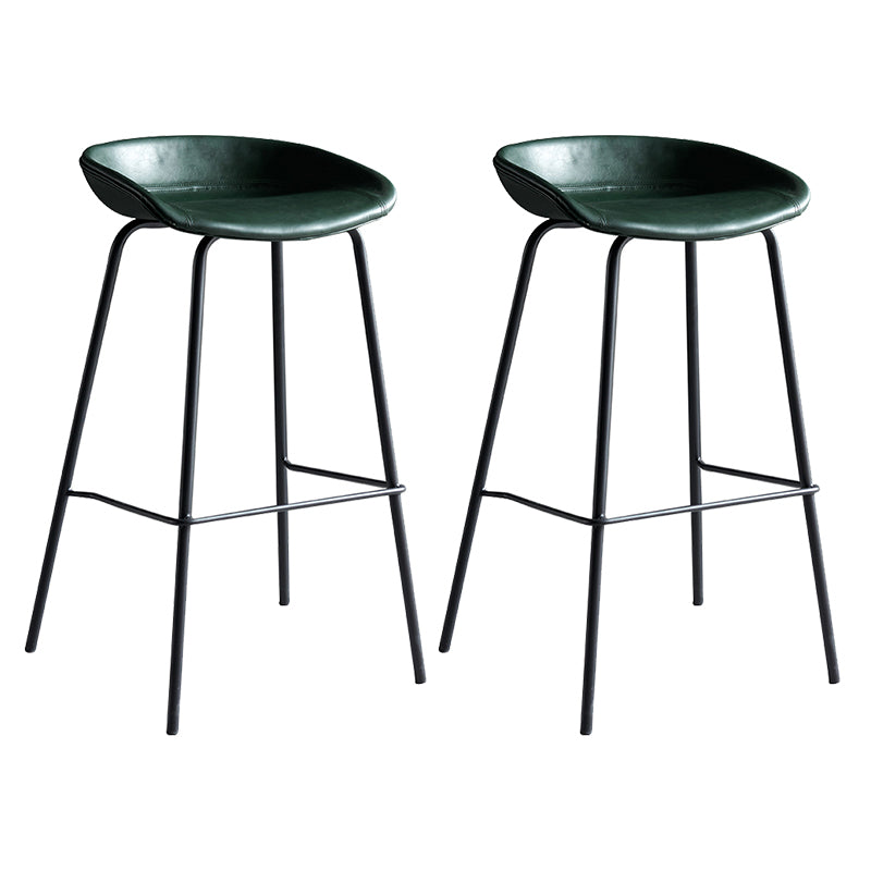 Faux Leather Armless Counter Stool Industrial Bristol Bucket Bar Chair