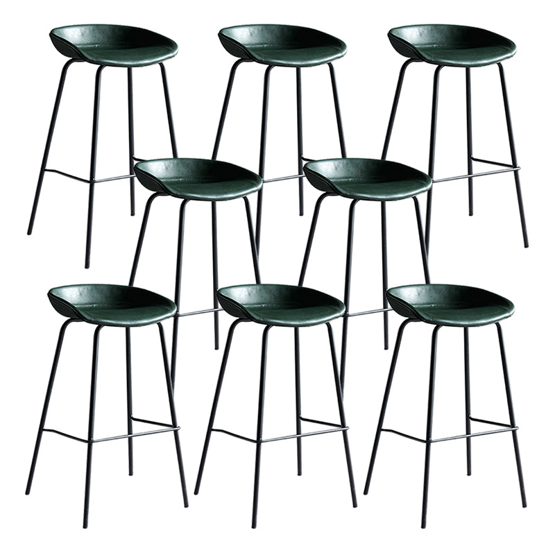 Faux Leather Armless Counter Stool Industrial Bristol Bucket Bar Chair