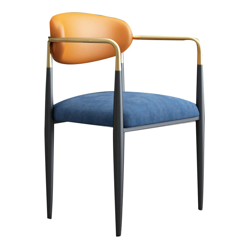 Full Back Upholstered Bar Chair Industrial Arm Rectangle Bar Stool