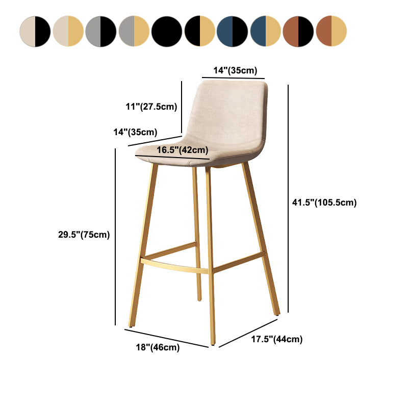 Armless Faux Leather Counter Stool Industrial Footrest Bar Stool