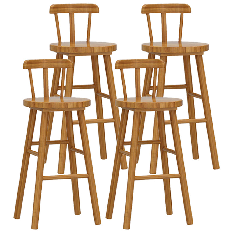 Solid Wood Footrest Counter Stool Modern Bar Stool with Low Back