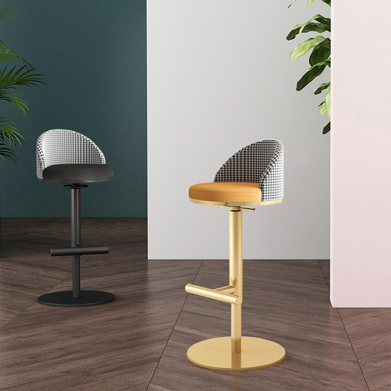 Adjustable Height Armless ar Chair Modern Upholstered Rotatable Bar Stool