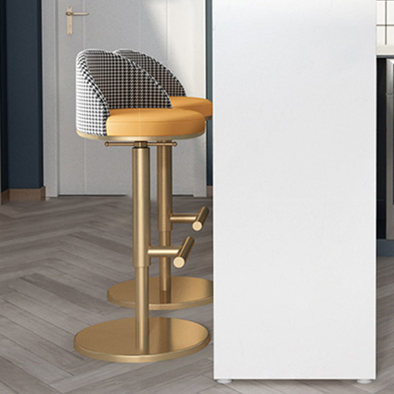 Adjustable Height Armless ar Chair Modern Upholstered Rotatable Bar Stool